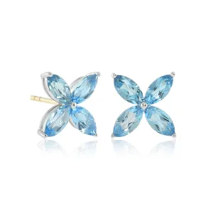 Stella Earrings in Swiss Blue Topaz