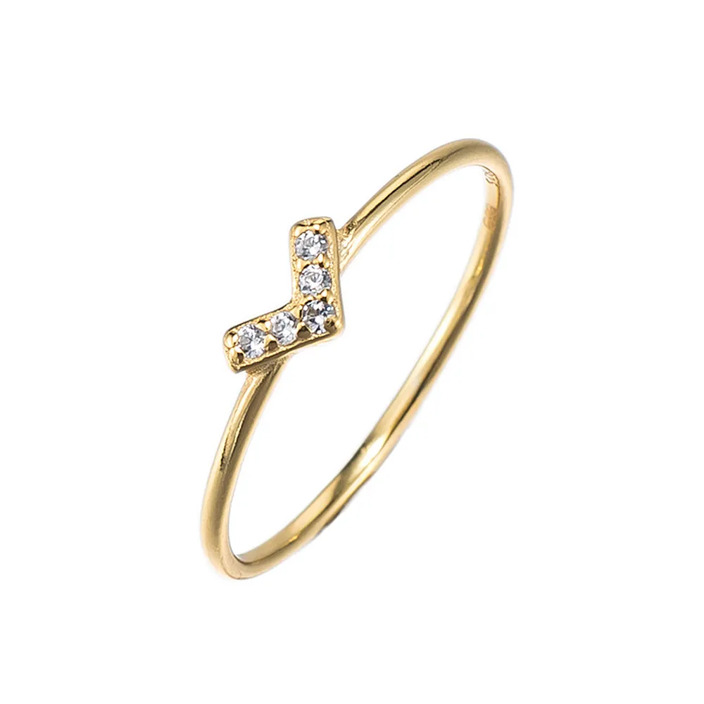 Sterling Silver CZ Arrow Ring