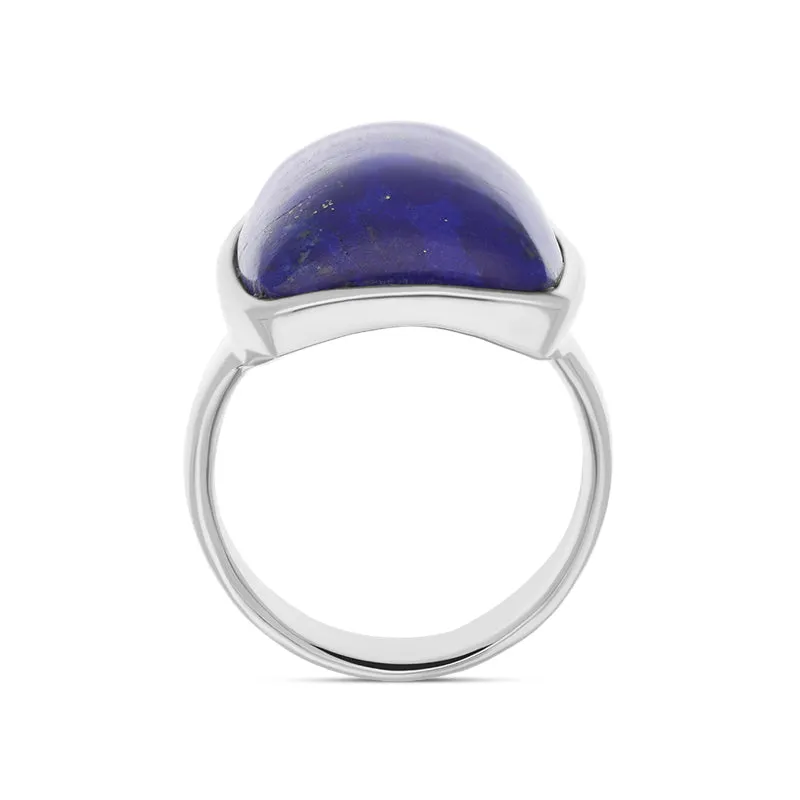 Sterling Silver Lapis Lazuli Chunky Oblong Ring D
