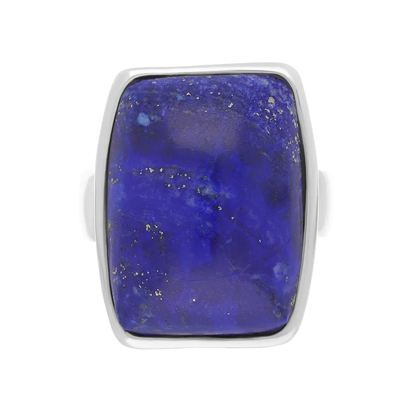Sterling Silver Lapis Lazuli Chunky Oblong Ring D