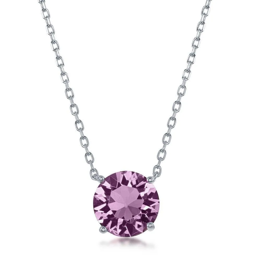 Sterling Silver Light Amethyst "June" Swarovski Element Necklace