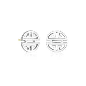 Sterling Silver Shou Stud Earrings