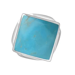 Sterling Silver Turquoise Hallmark Small Rhombus Ring