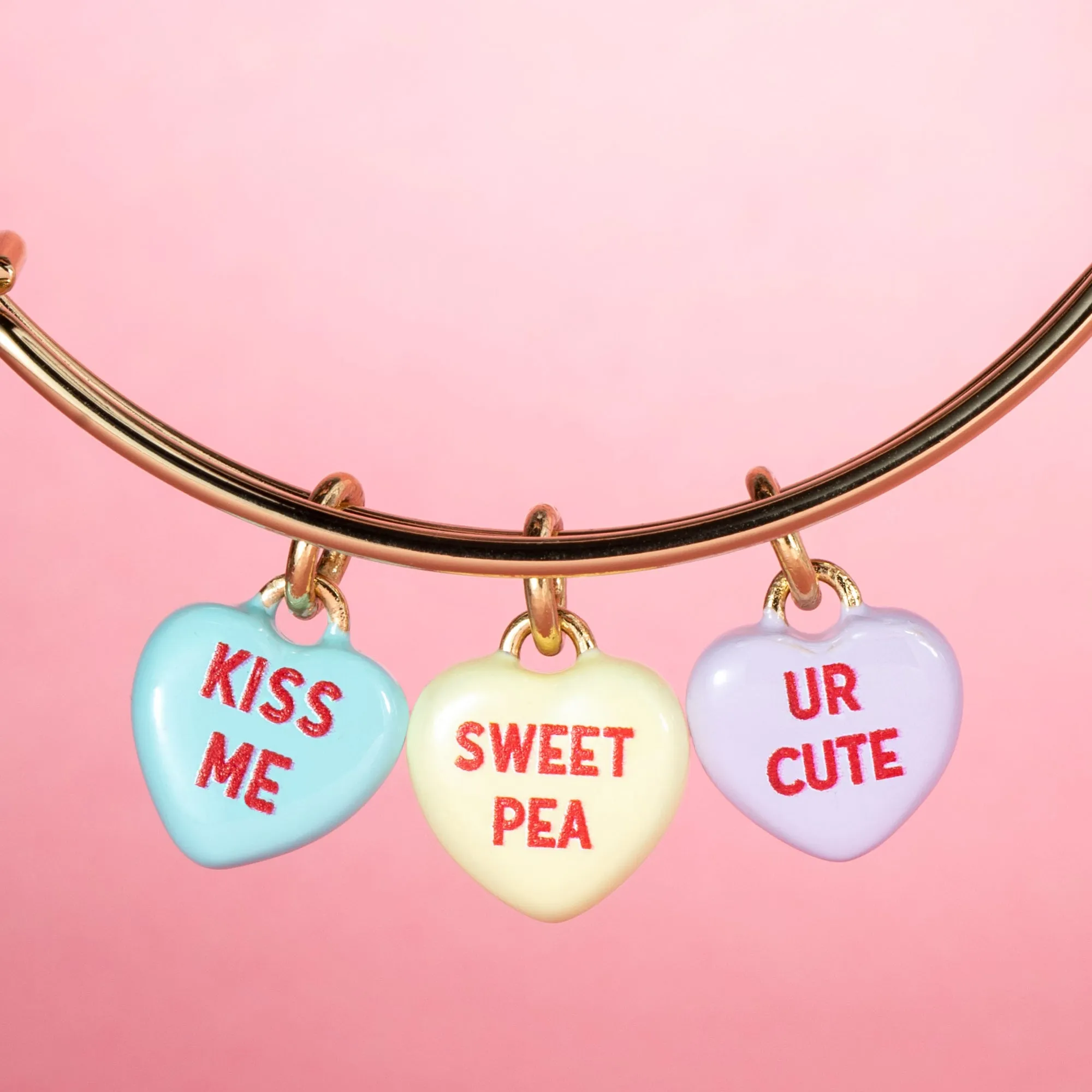Sweethearts? Multi-Heart Charm Bangle