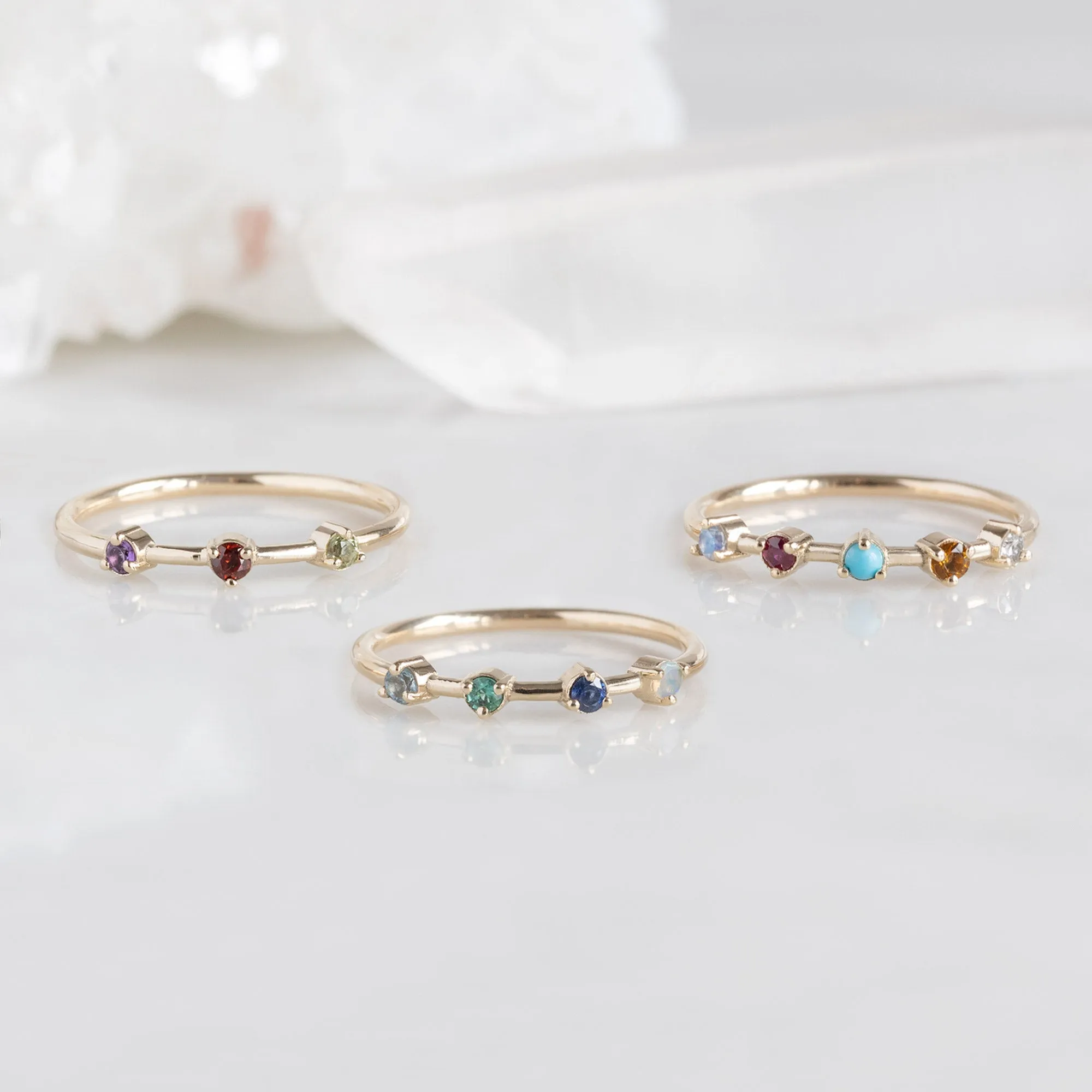 The Custom Multi-Birthstone Ring | 3 Stones