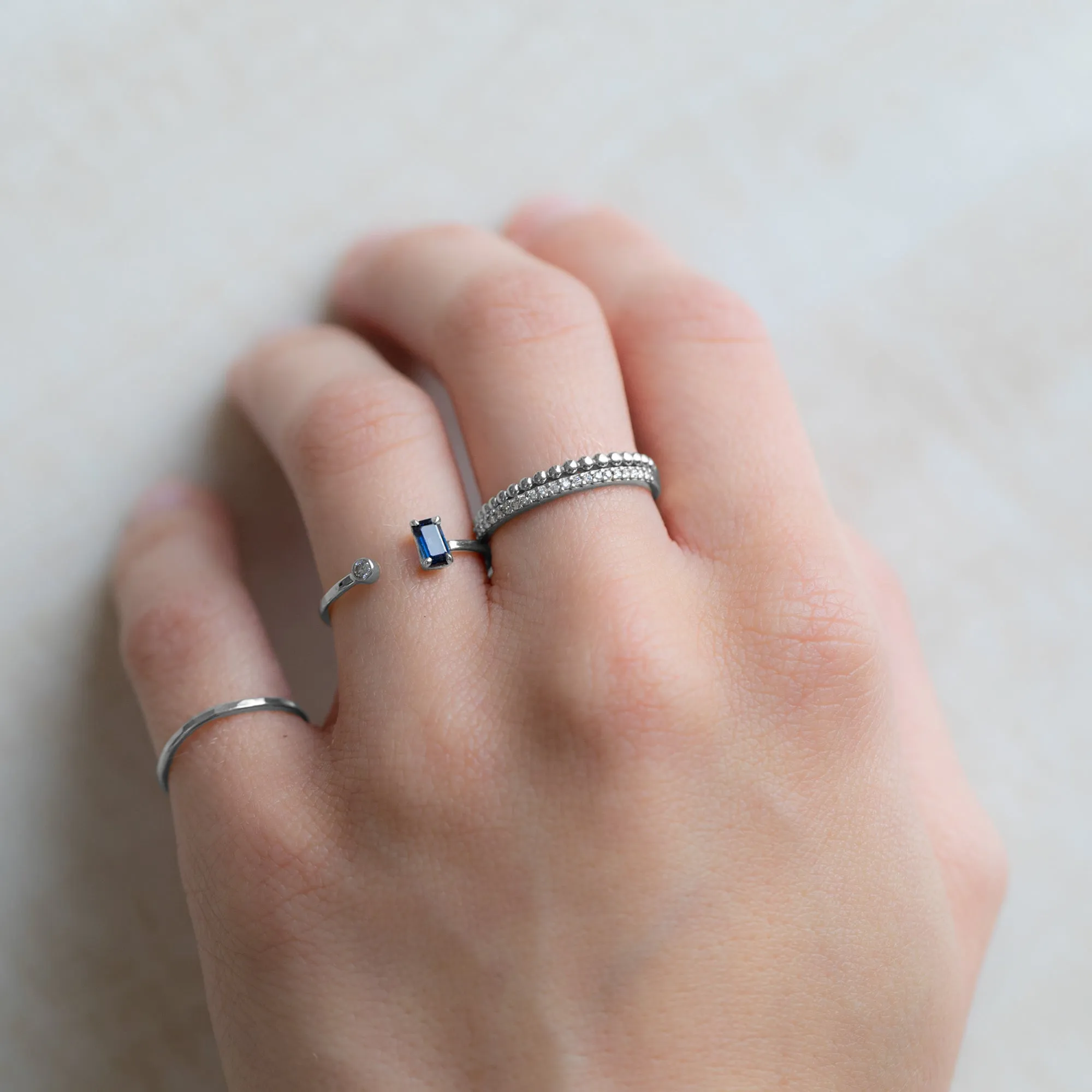 The Open Cuff Sapphire   Diamond Ring | Yellow, Rose or White Gold