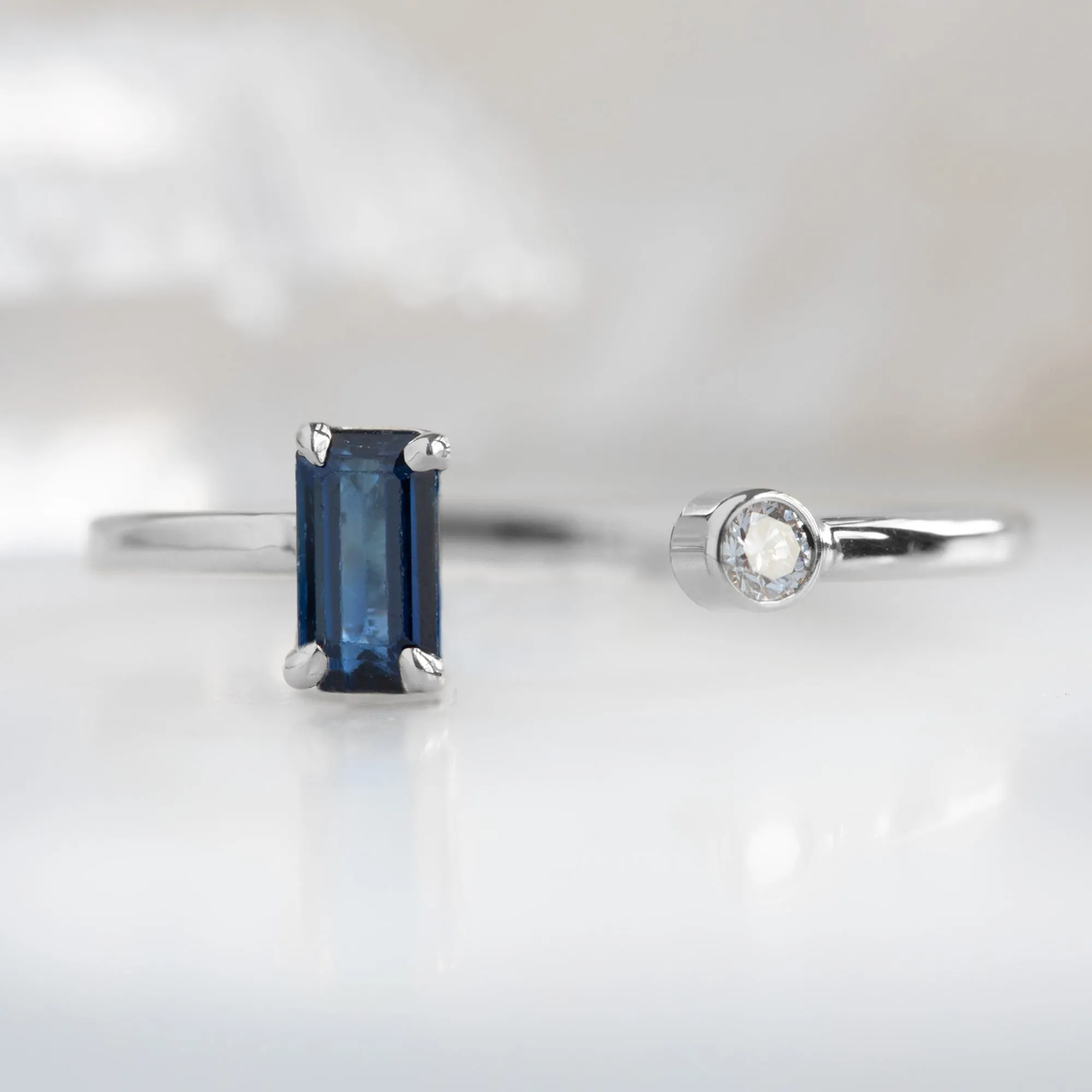 The Open Cuff Sapphire   Diamond Ring | Yellow, Rose or White Gold