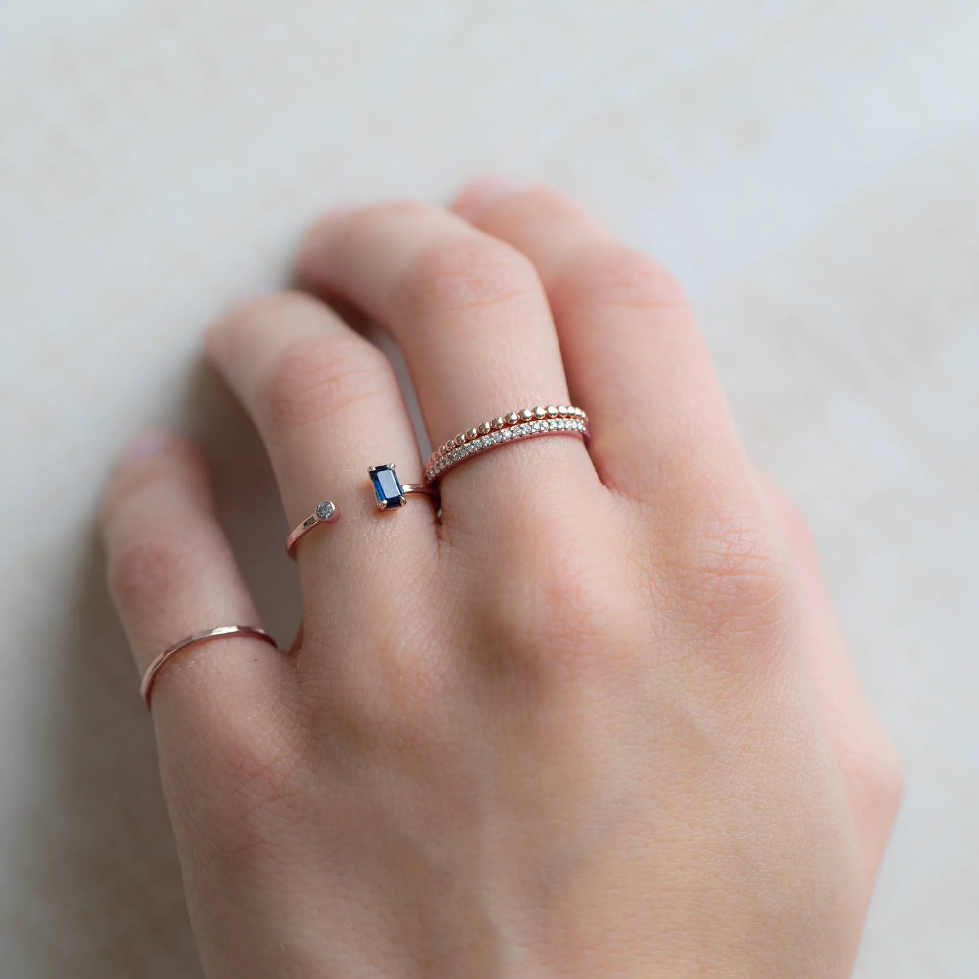 The Open Cuff Sapphire   Diamond Ring | Yellow, Rose or White Gold