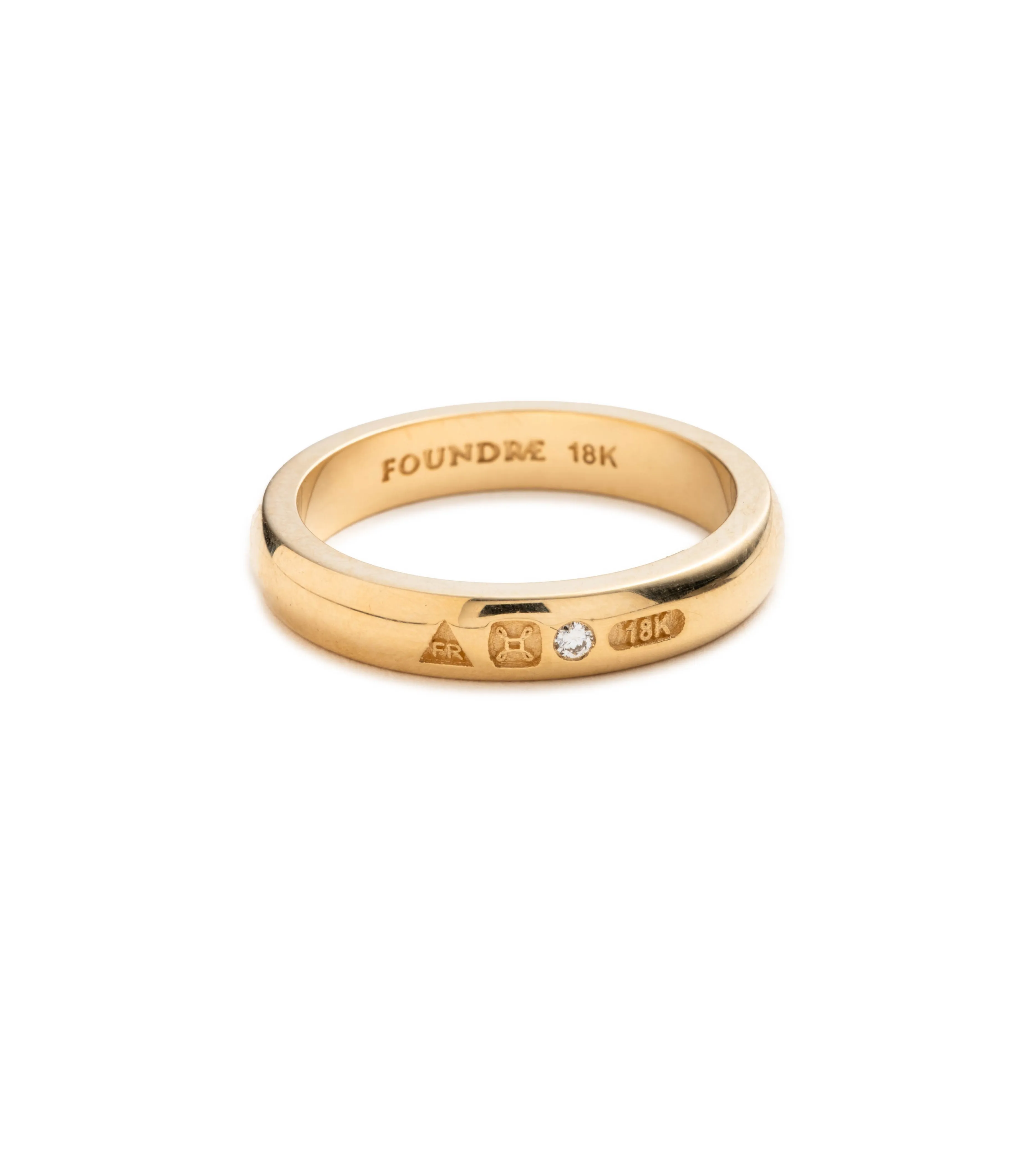 Thin Engravable Band : in Yellow Gold