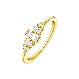 Thomas Sabo Charm Club Yellow Gold Plated Vintage White Stones Ring D