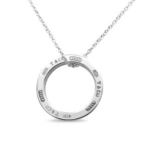 Tiffany 1837 Circle Medium Pendant  On Necklace - Sterling Silver