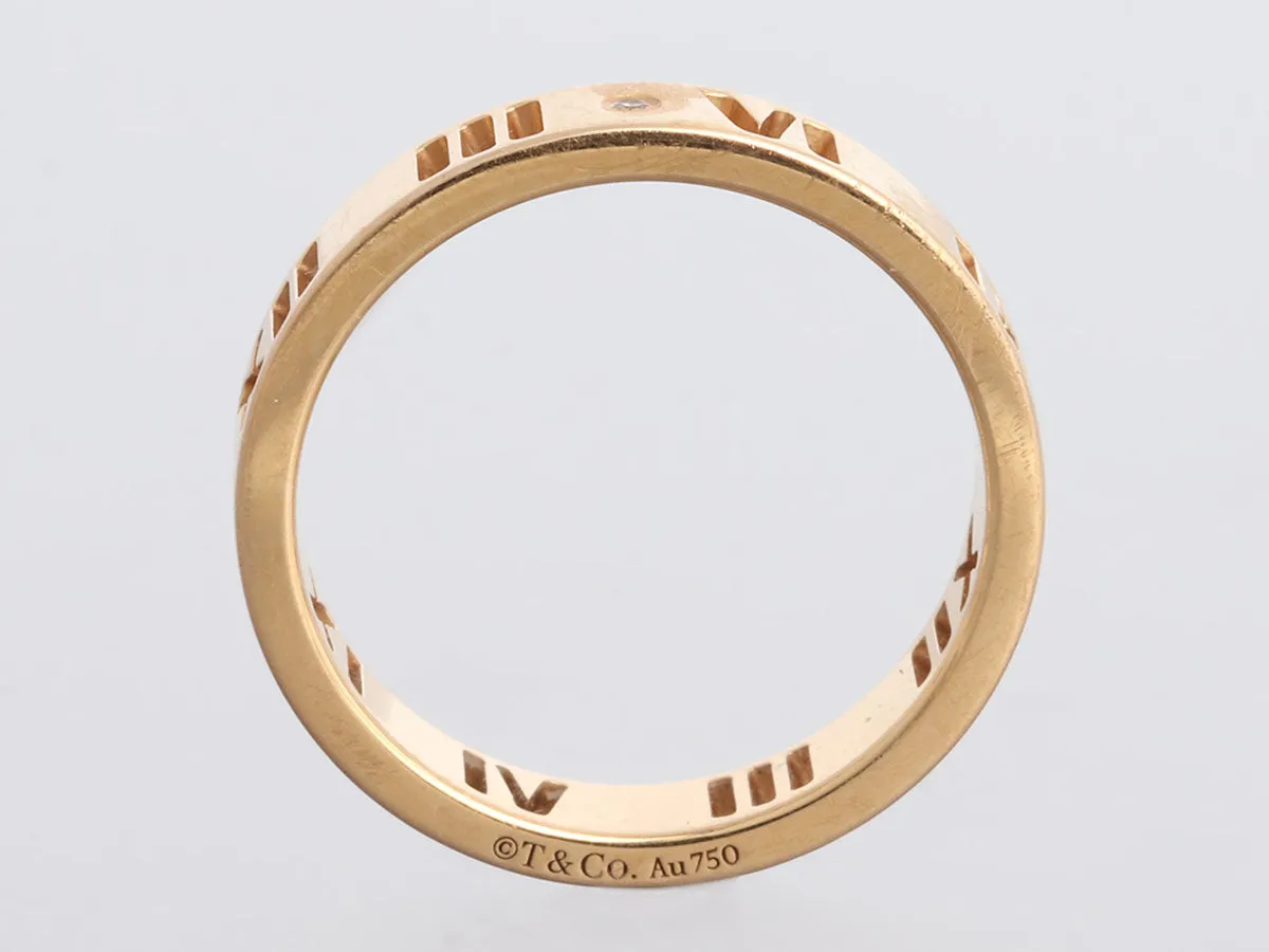 Tiffany & Co. 18K Rose Gold Diamond Pierced Atlas Band Ring