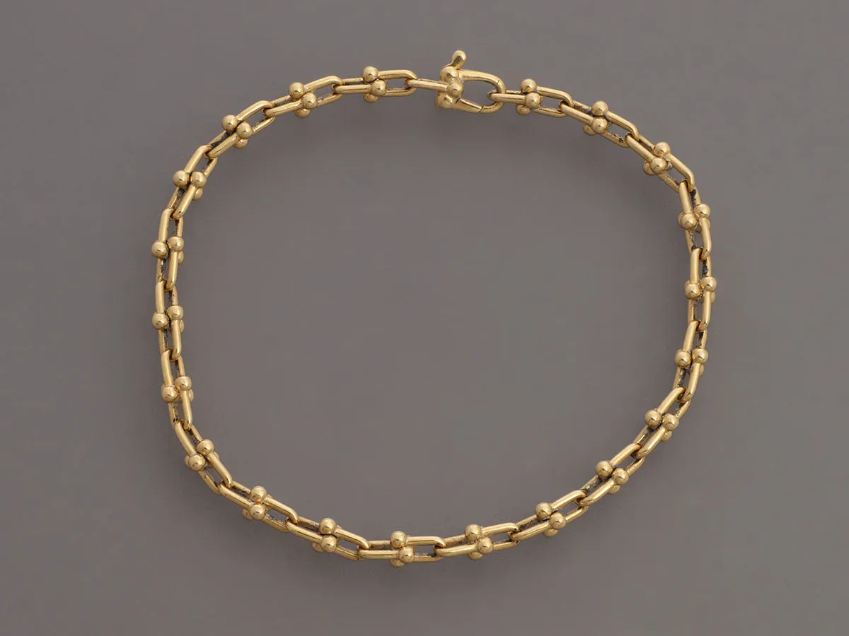 Tiffany & Co. 18K Yellow Gold Hardware Micro Link Bracelet
