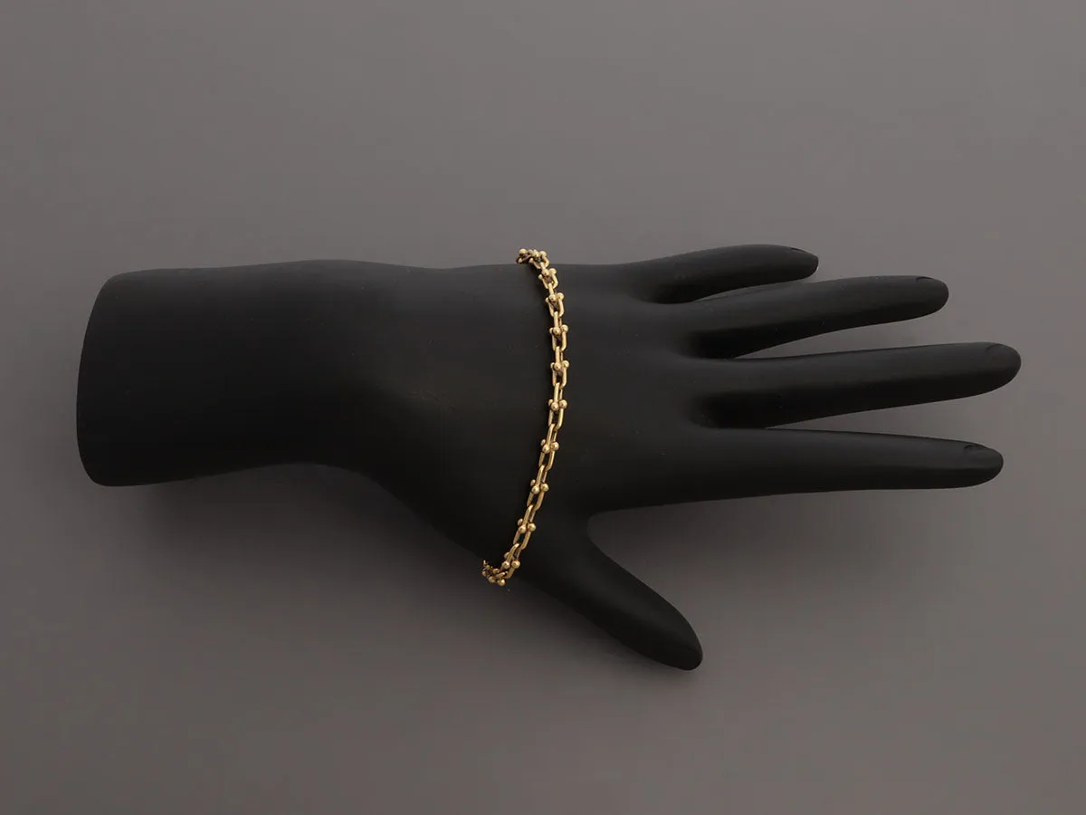 Tiffany & Co. 18K Yellow Gold Hardware Micro Link Bracelet