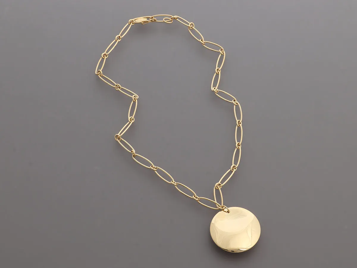 Tiffany & Co. Elsa Peretti 18K Yellow Gold Round Disc Pendant Necklace