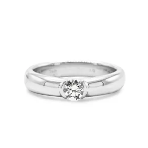 Tiffany Solitaire Brilliant Cut Diamond 3.5mm Band Ring