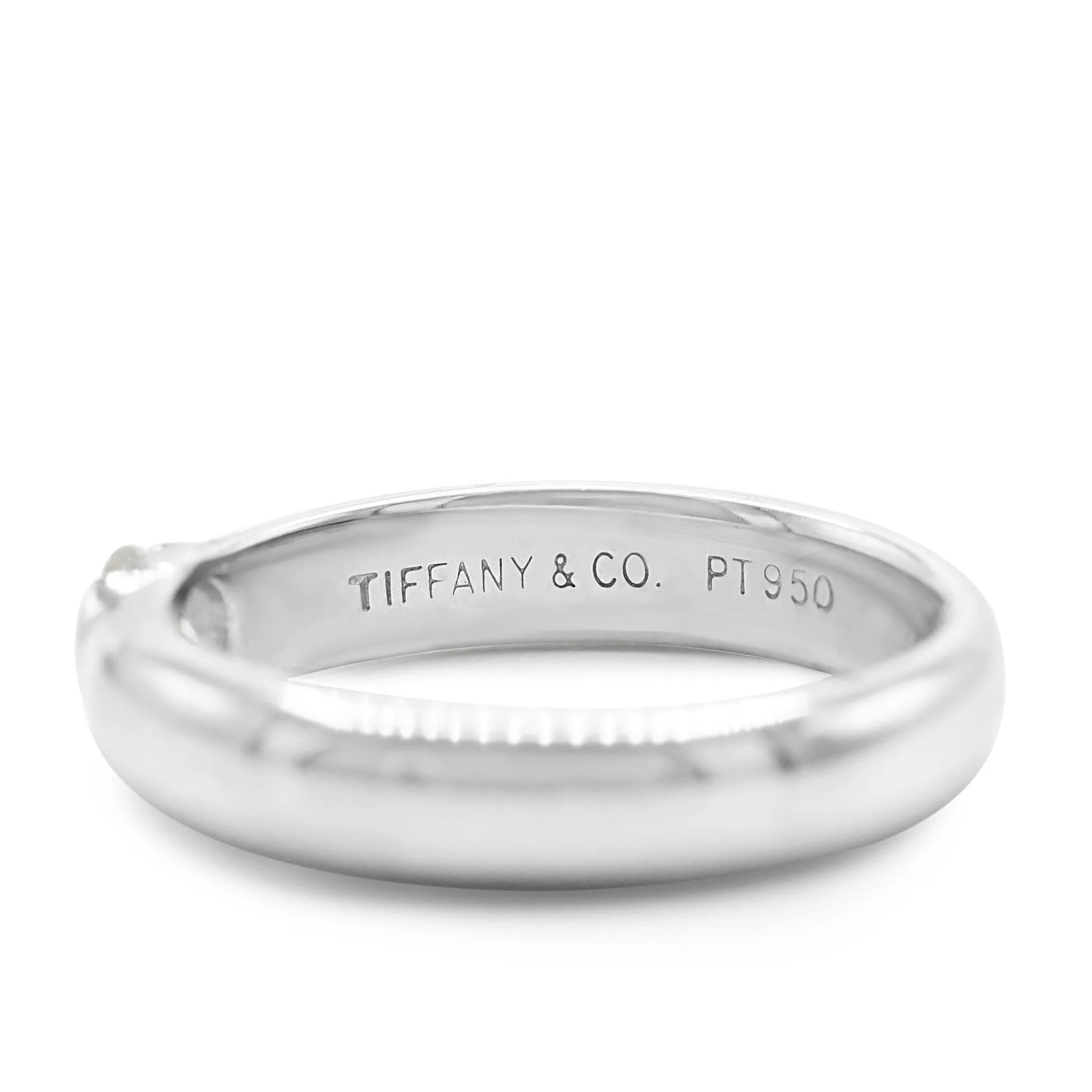 Tiffany Solitaire Brilliant Cut Diamond 3.5mm Band Ring