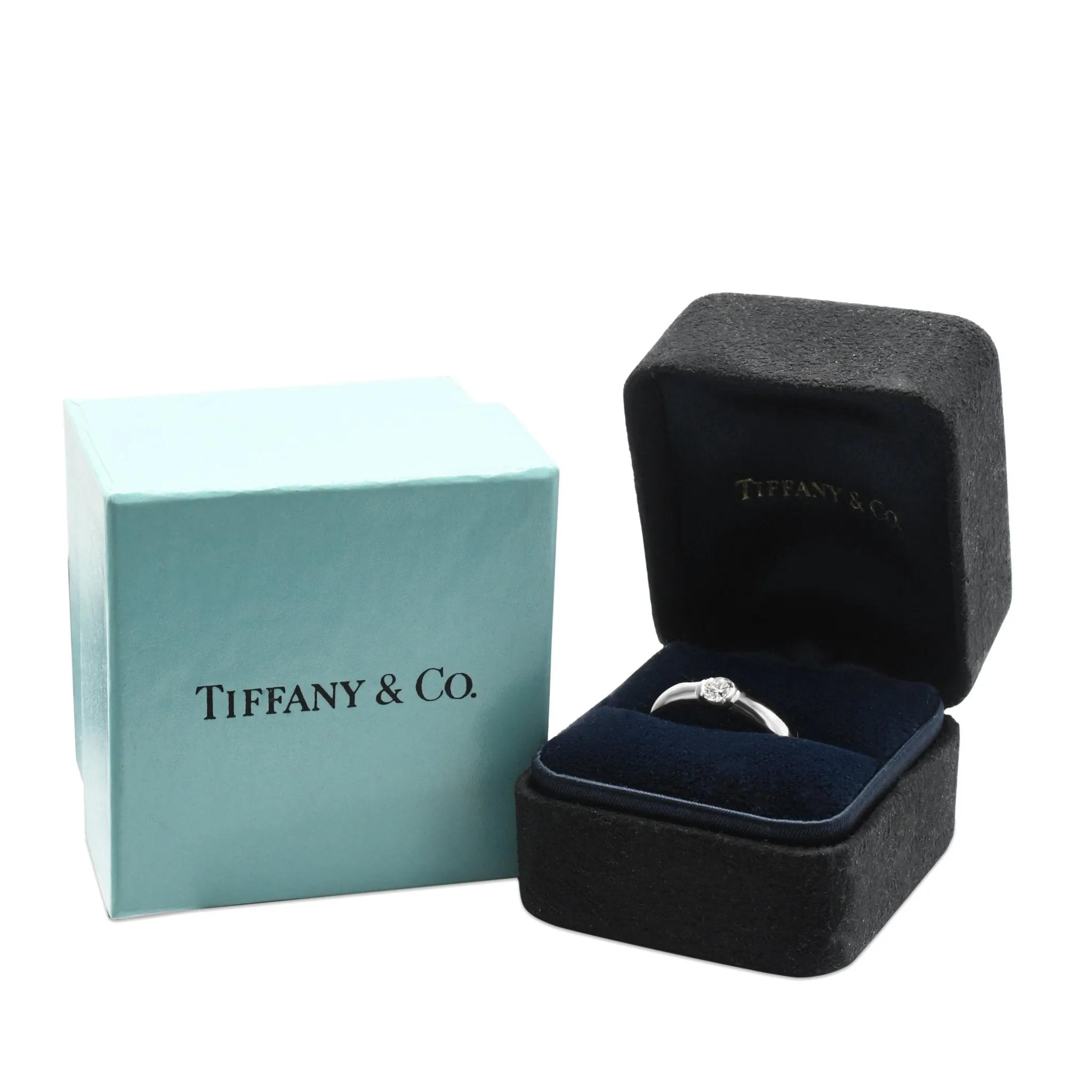 Tiffany Solitaire Brilliant Cut Diamond 3.5mm Band Ring