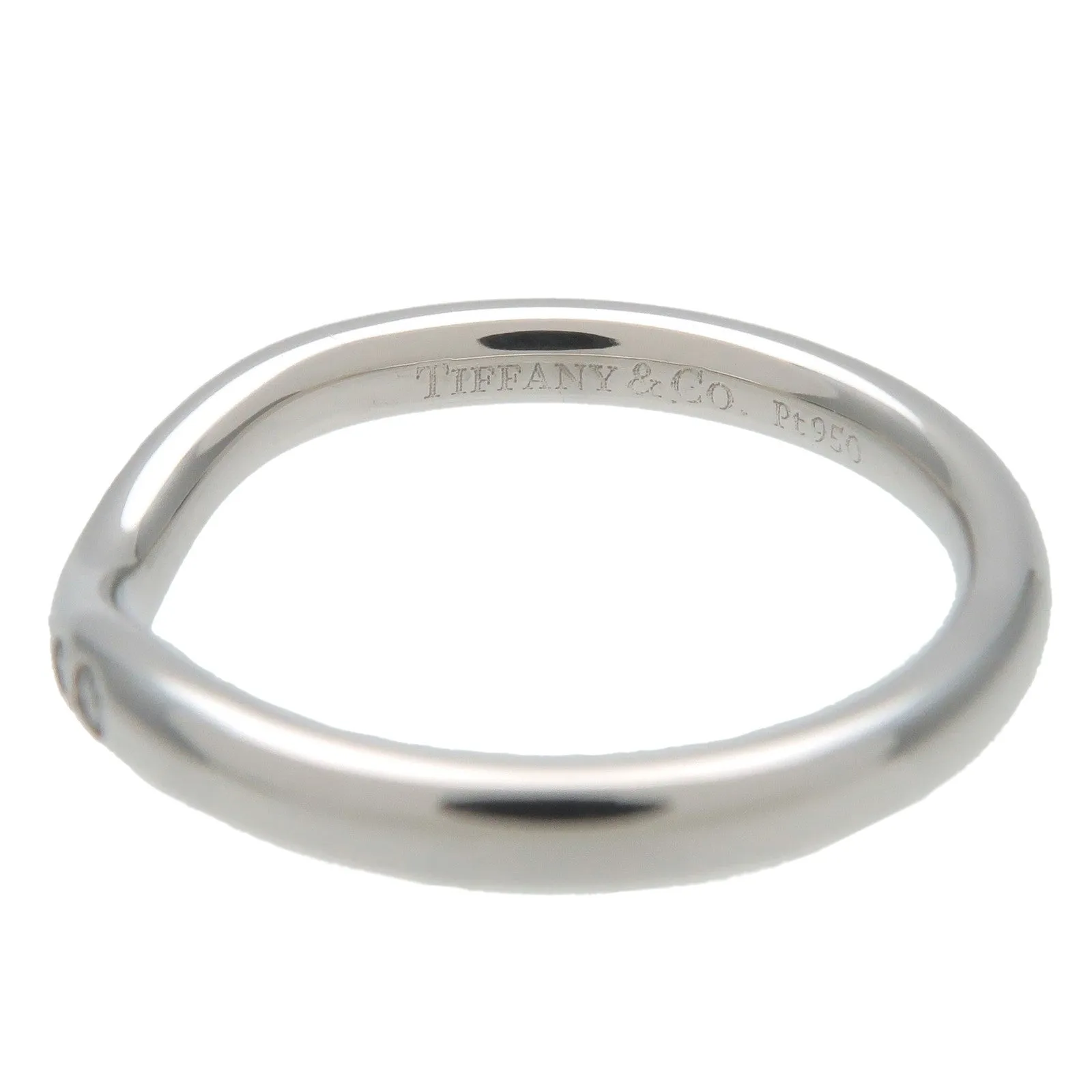 Tiffany&Co. Carved Band Ring 9P Diamonds PT950 EU46.5 US3.5-4 HK8 Used