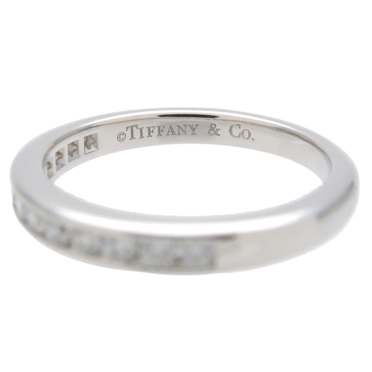 Tiffany&Co. Half Circle Channel Setting Diamond Ring PT950 US4 Used