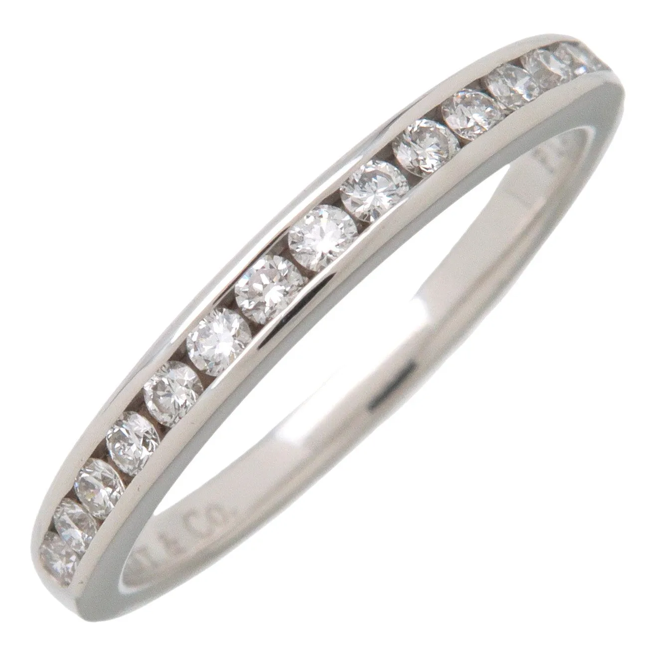Tiffany&Co. Half Circle Channel Setting Diamond Ring PT950 US4.5 Used