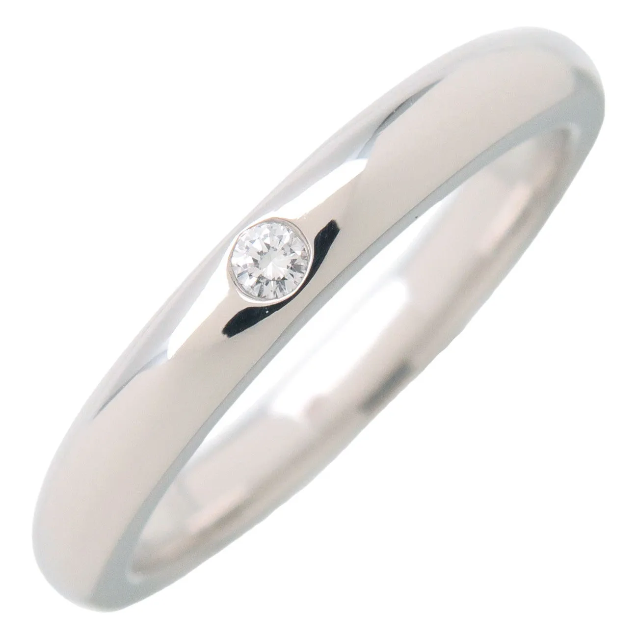 Tiffany&Co. Stacking Band Ring 1P Diamond 950 Platinum US4.5 Used