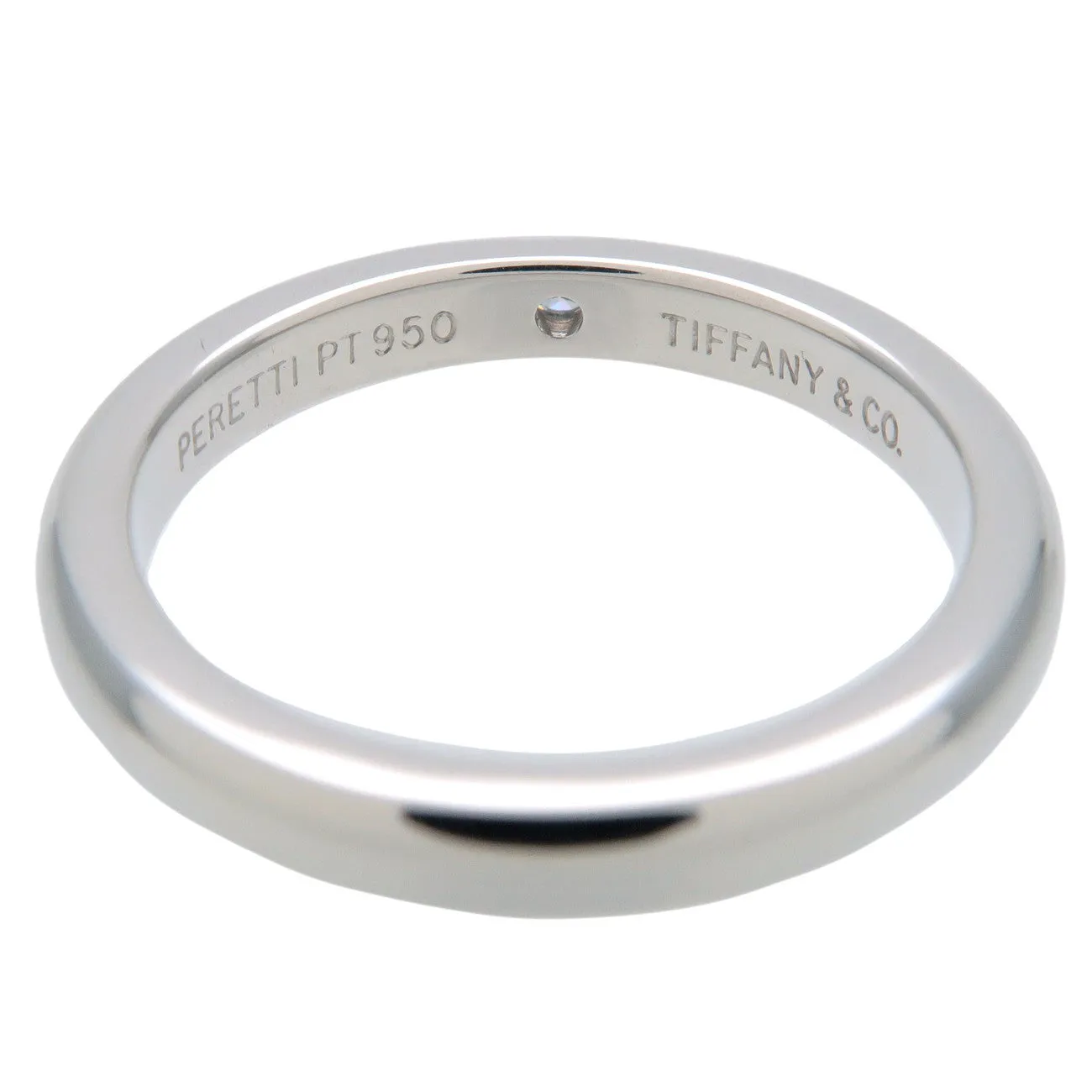 Tiffany&Co. Stacking Band Ring 1P Diamond 950 Platinum US4.5 Used