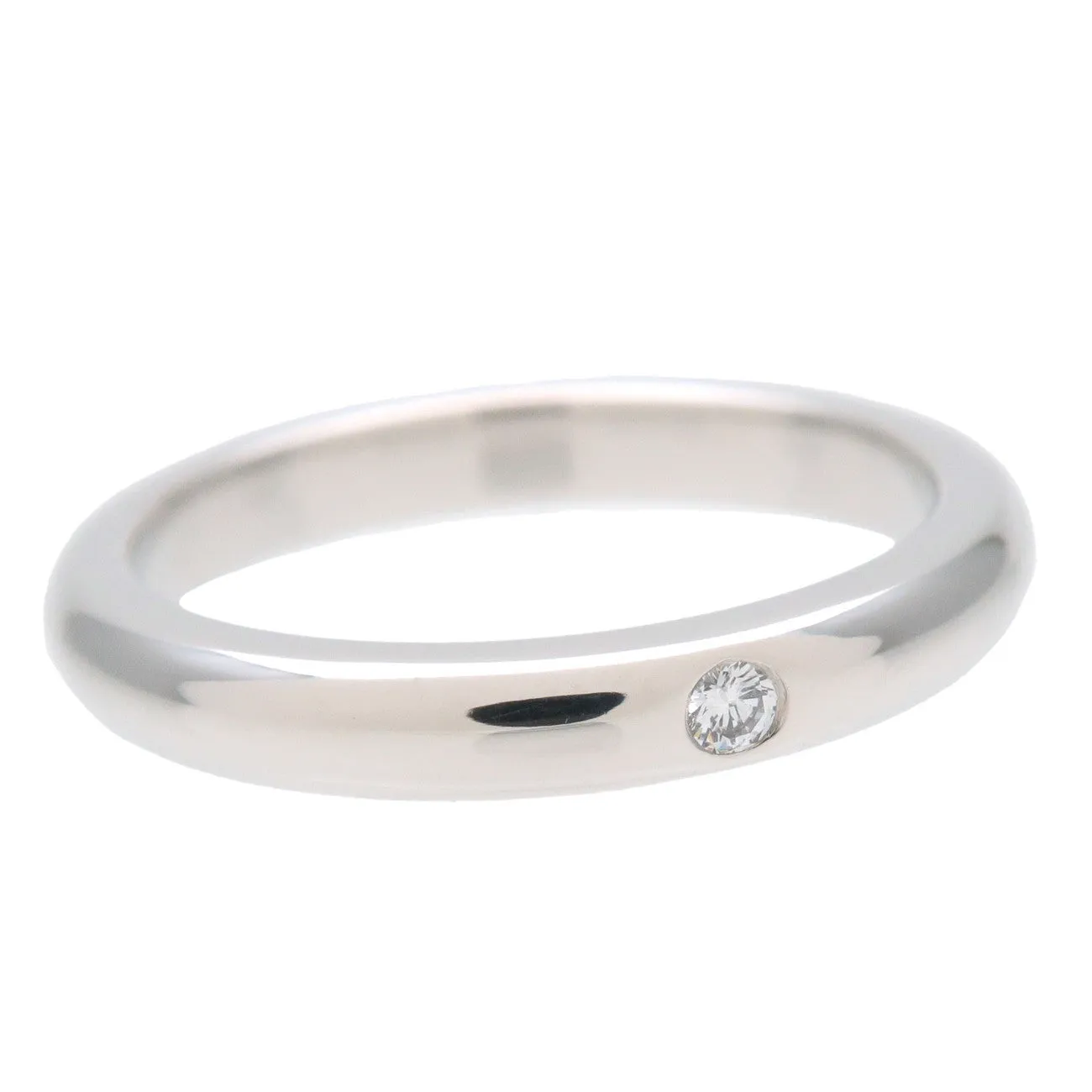 Tiffany&Co. Stacking Band Ring 1P Diamond 950 Platinum US4.5 Used