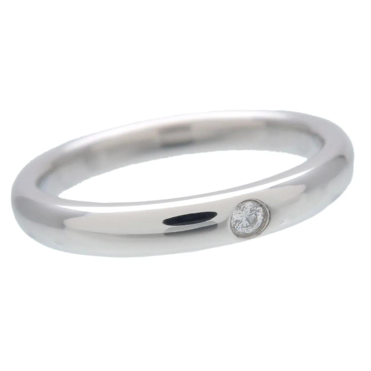 Tiffany&Co. Stacking Band Ring 1P Diamond PT950 Platinum US5 EU49 F/S Used
