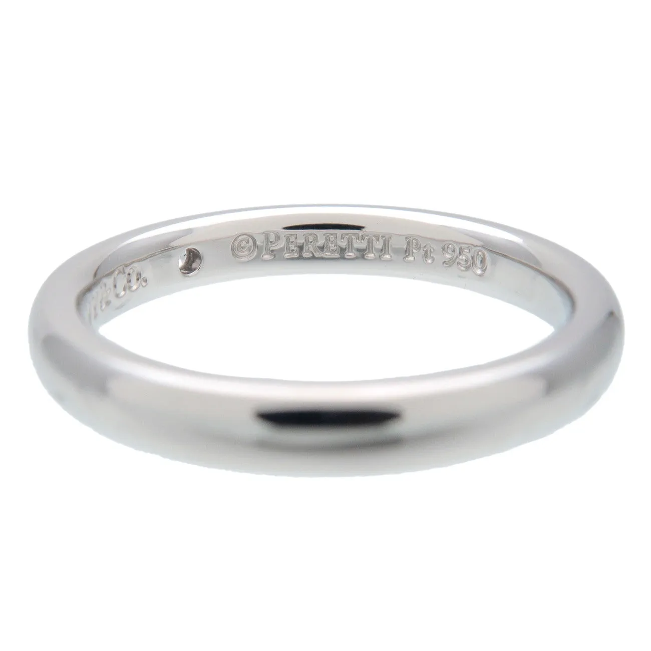 Tiffany&Co. Stacking Band Ring 1P Diamond PT950 Platinum US5 EU49 F/S Used