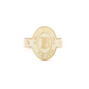 True Love Custom Cigar Band : in Yellow Gold with Cream Ceramic