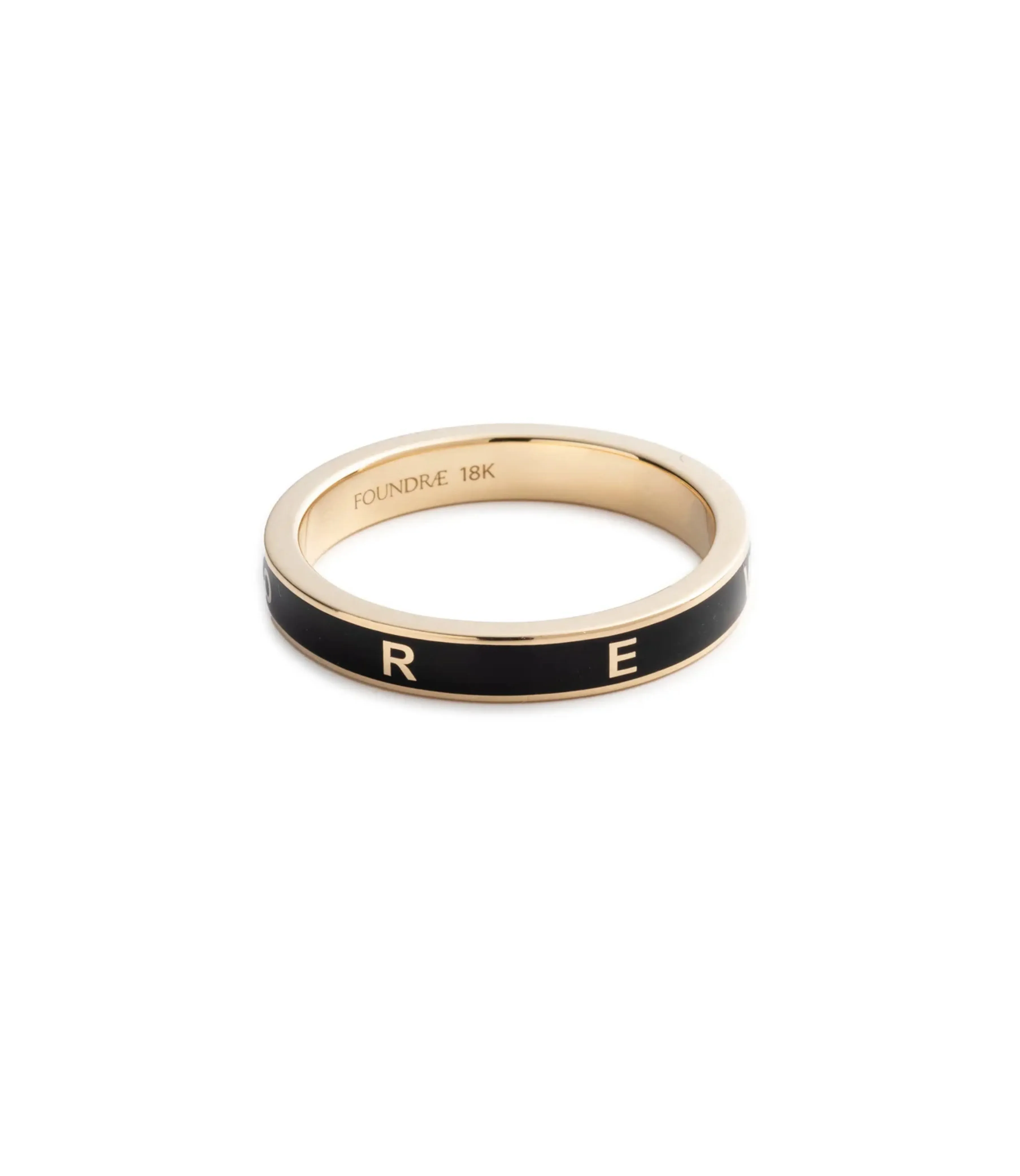True Love Custom Thin Band : in Yellow Gold with Black Ceramic