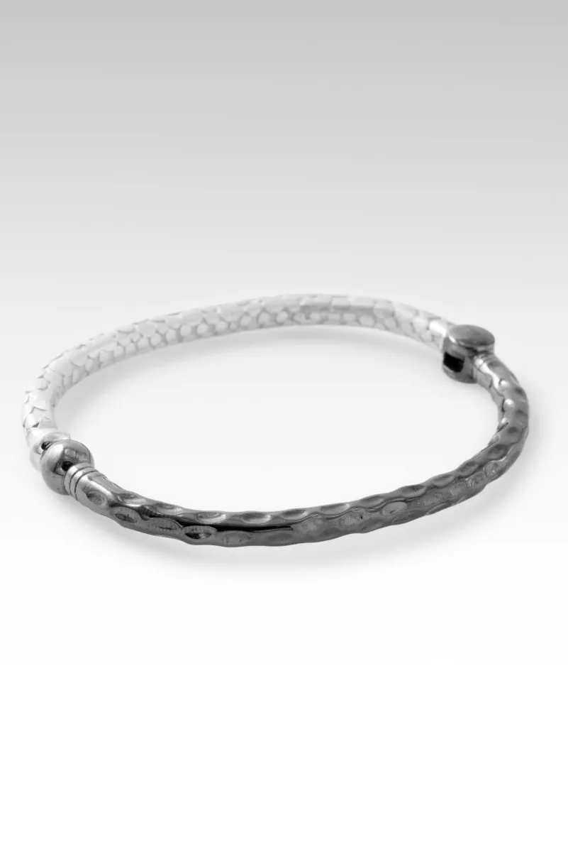 U R Valued Bangle? in Rhodium & Black Rhodium Over Sterling Silver