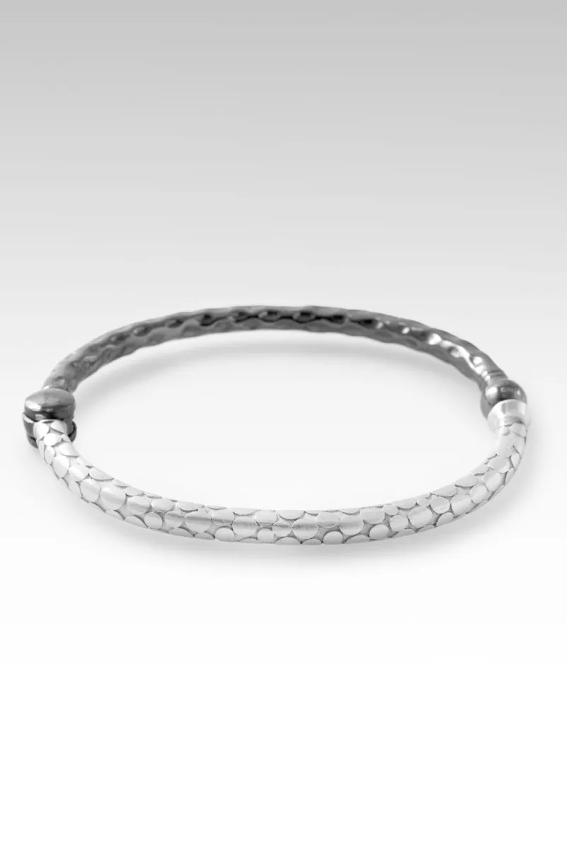 U R Valued Bangle? in Rhodium & Black Rhodium Over Sterling Silver
