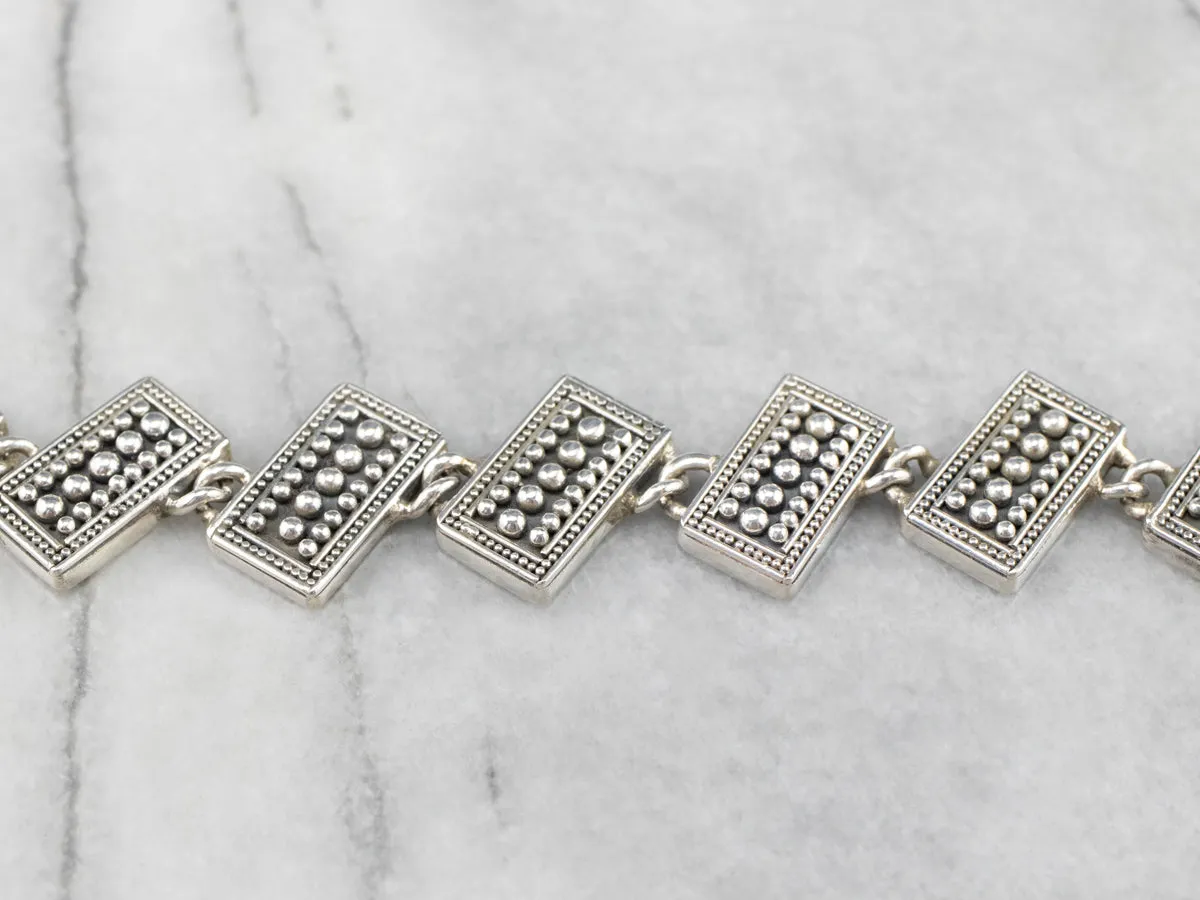 Unisex Sterling Silver Toggle Link Bracelet