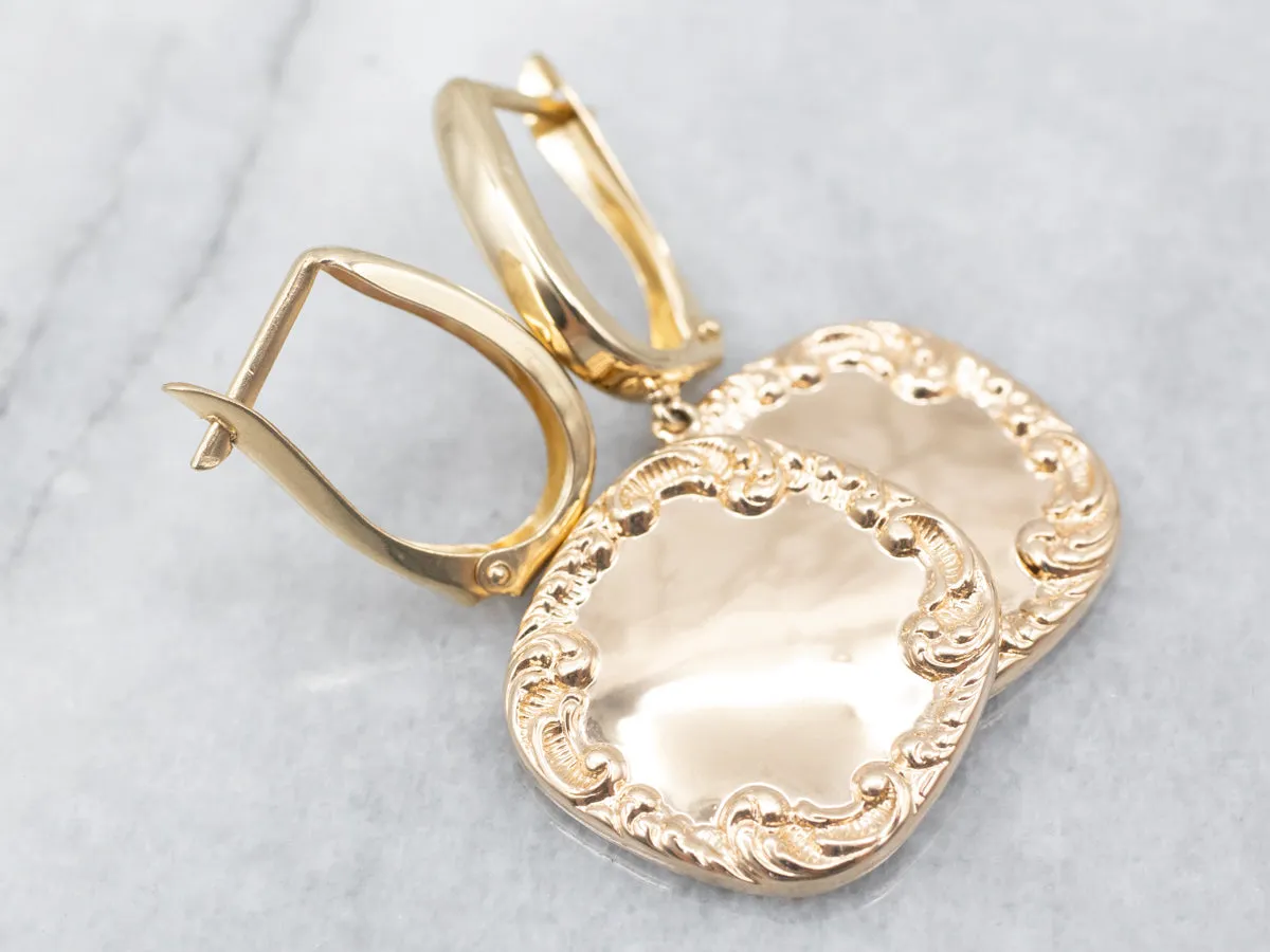 Victorian Gold Cufflink Drop Earrings