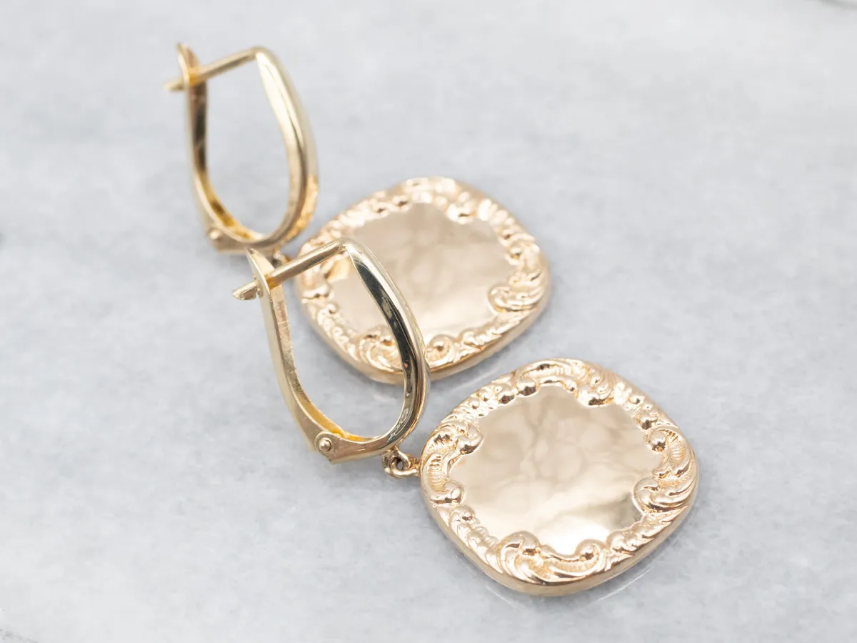 Victorian Gold Cufflink Drop Earrings