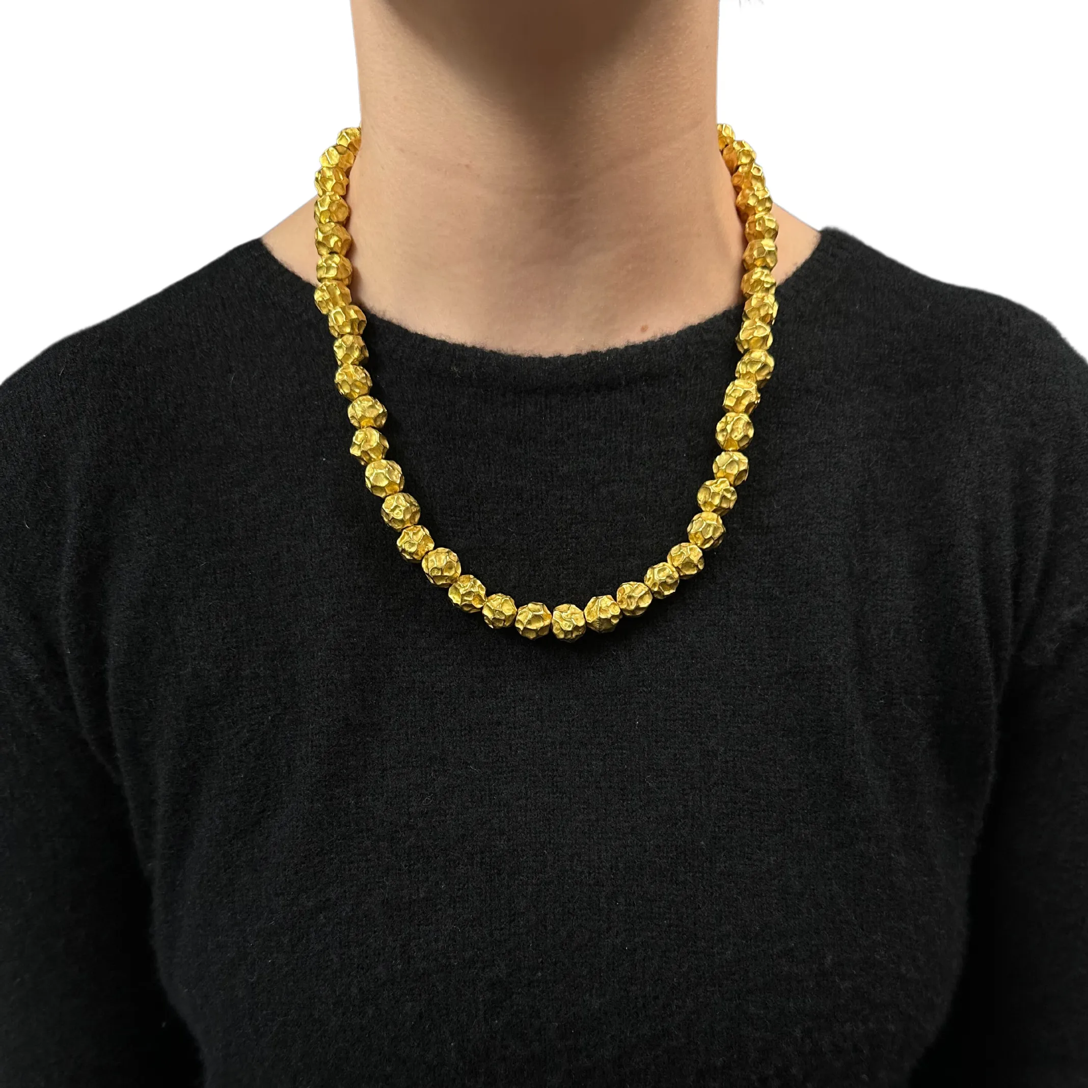 Vintage 18K Gold Ball Bead Necklace