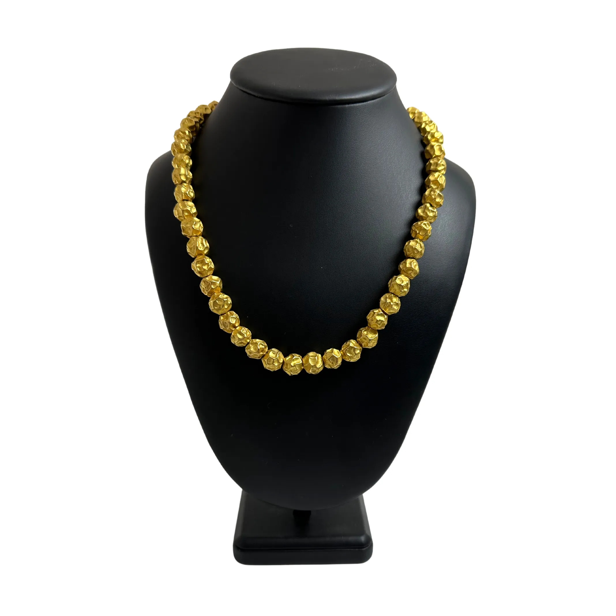 Vintage 18K Gold Ball Bead Necklace