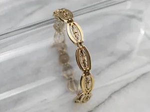 Vintage Gold Floral Link Bracelet