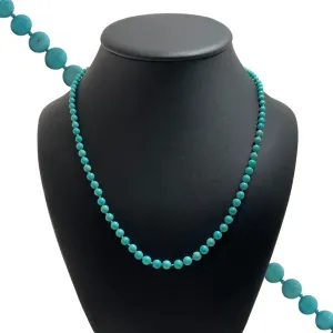 Vintage Graduated Turquoise Bead Necklace 14k Gold Clasp