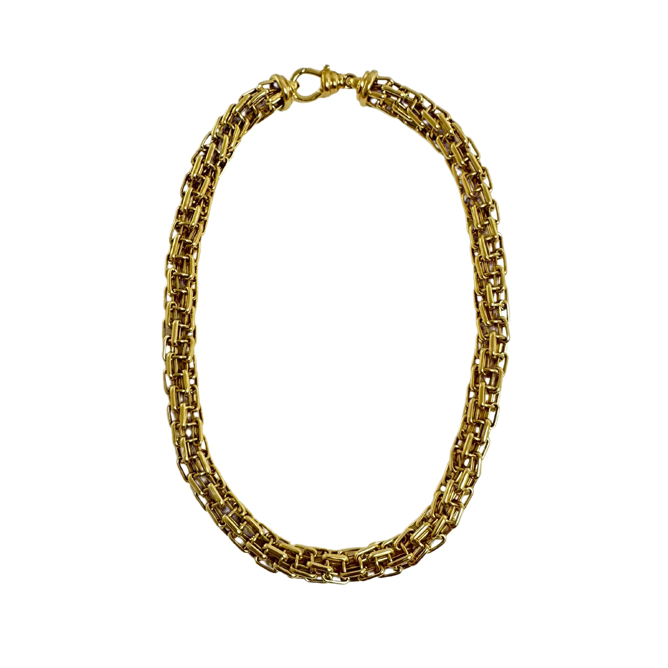 Vintage Italian 14k Gold Multiple Paperlink Necklace