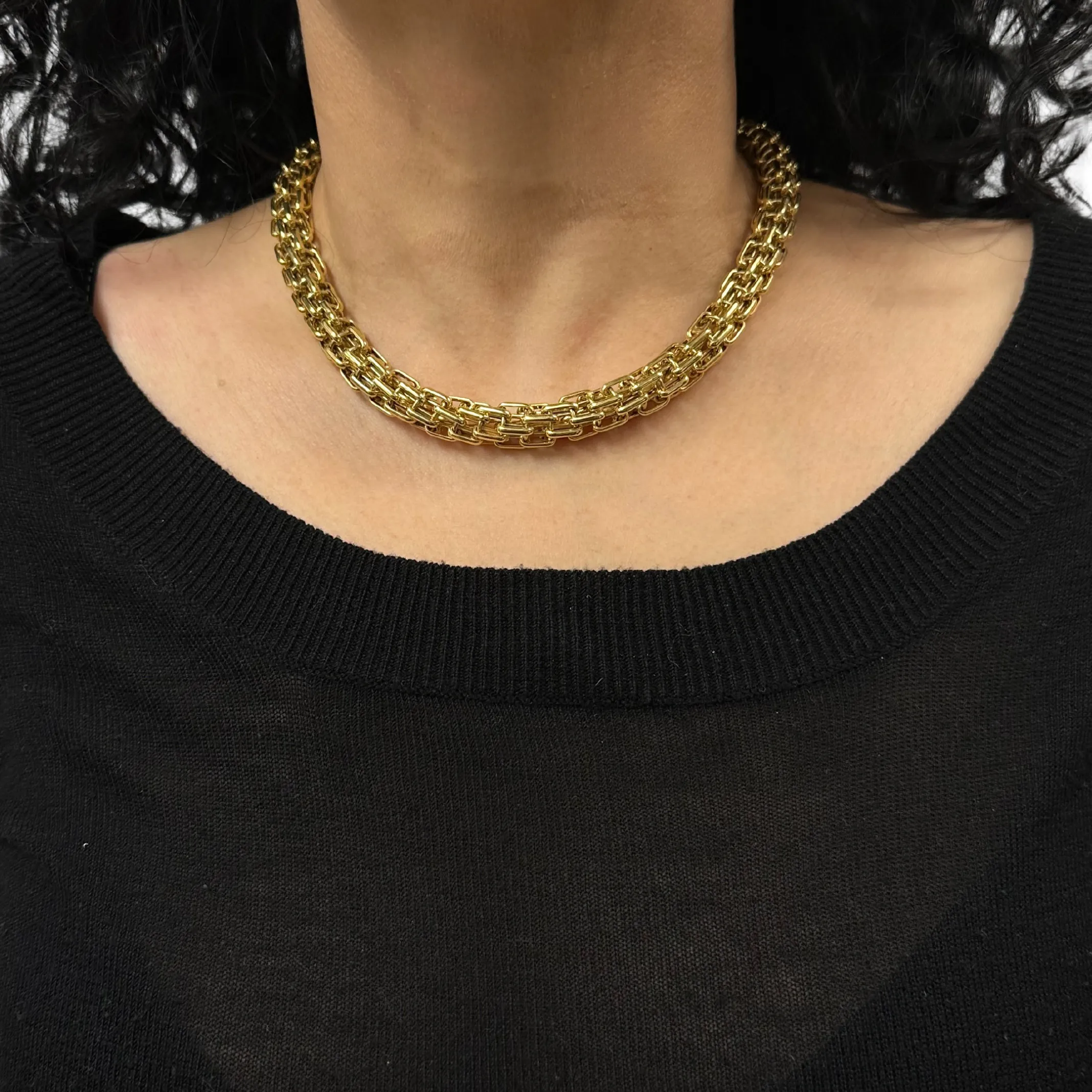 Vintage Italian 14k Gold Multiple Paperlink Necklace