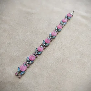 Vintage Trifari Pink Aurora Borealis Berry Bracelet