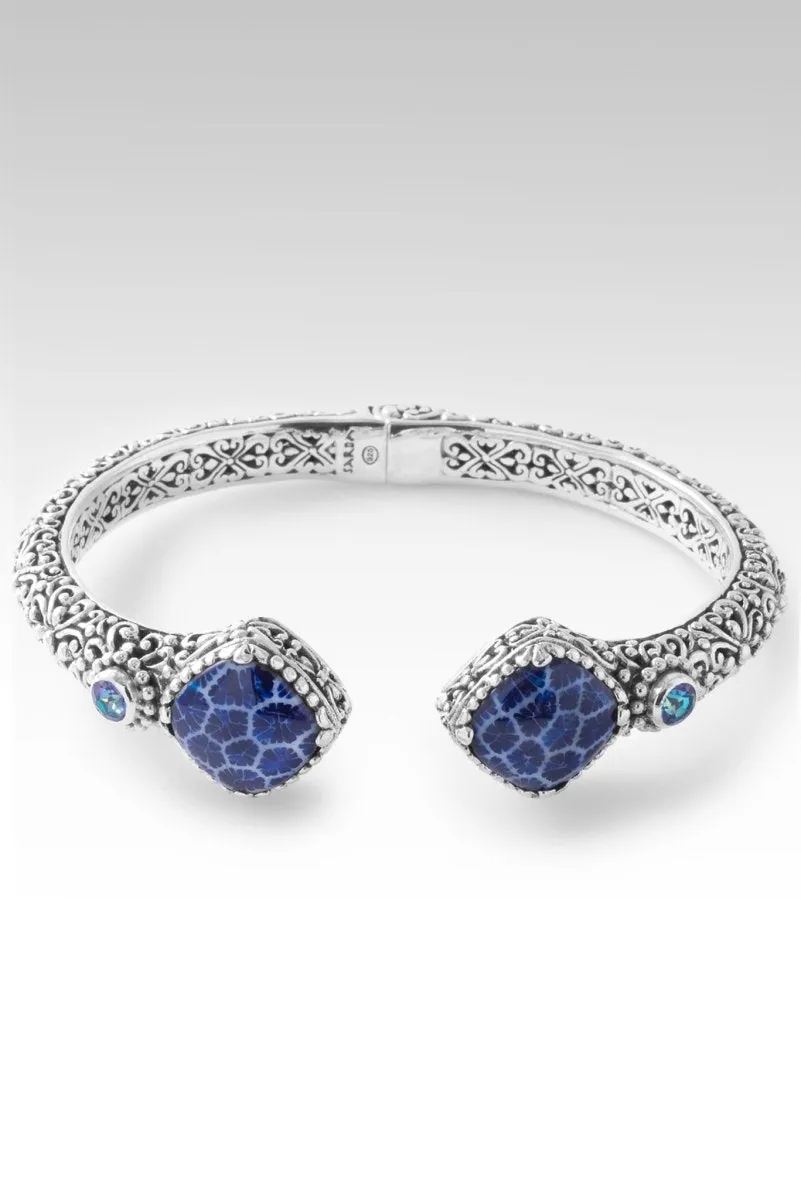 Walk in Wisdom Tip-to-Tip Bracelet? in Navy Blue Indonesian Coral & Sheer Luck? Mystic Topaz