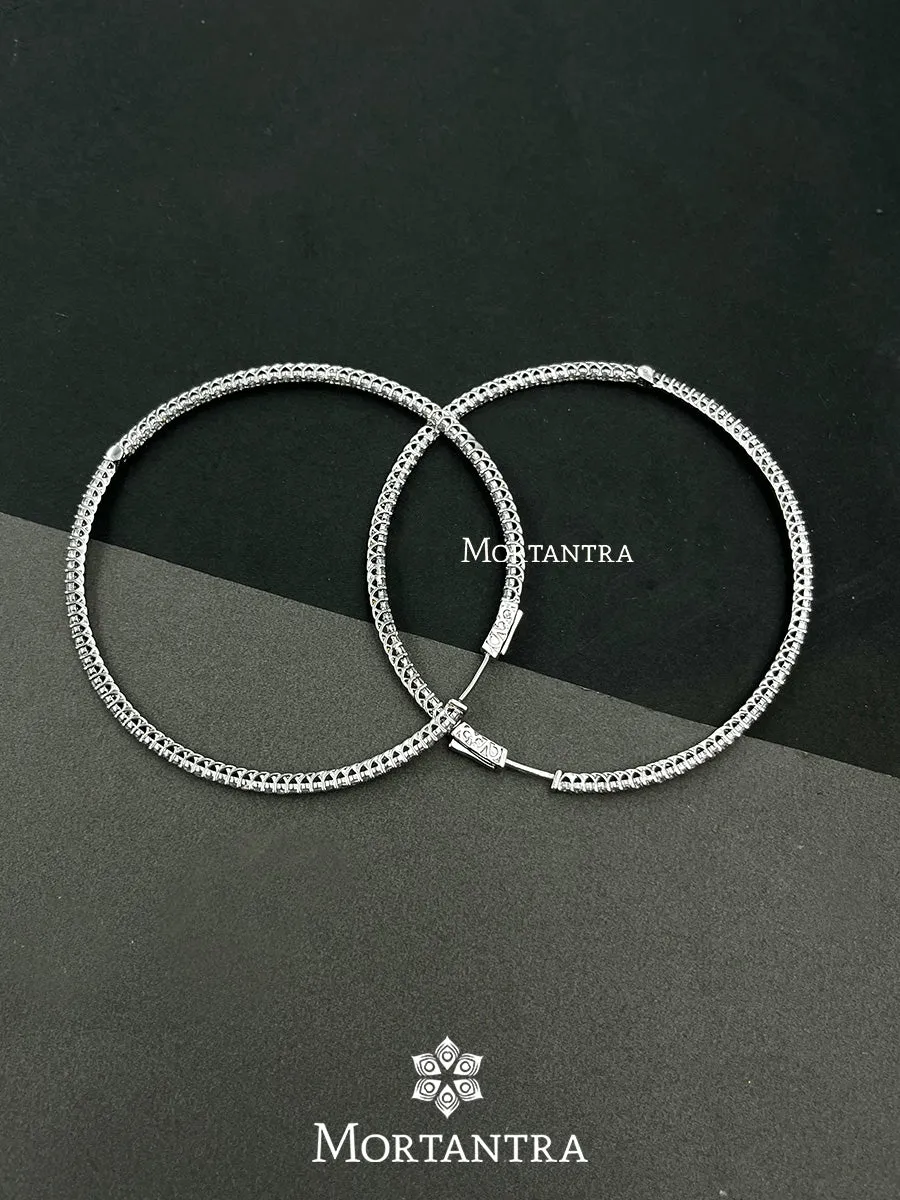 White Color Silver Plated Faux Diamond Earrings - CZEAR271SL