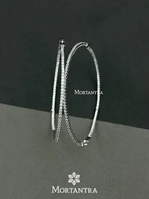 White Color Silver Plated Faux Diamond Earrings - CZEAR271SL