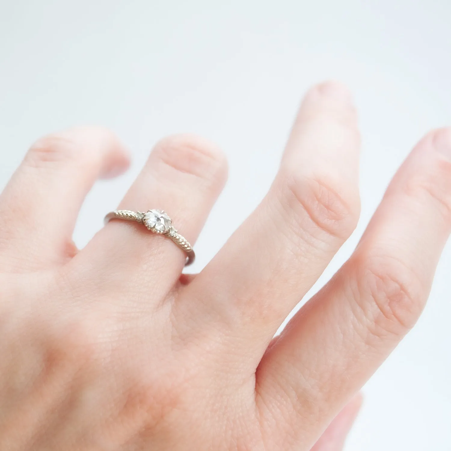 White Evergreen Diamond Cherie Ring