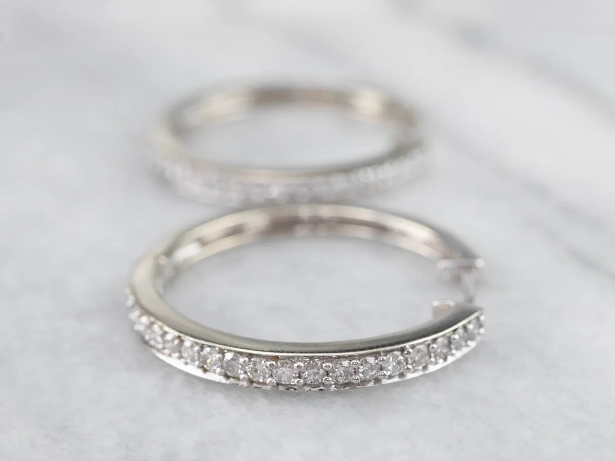 White Gold Diamond Hoop Earrings