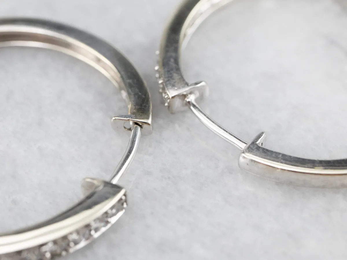 White Gold Diamond Hoop Earrings